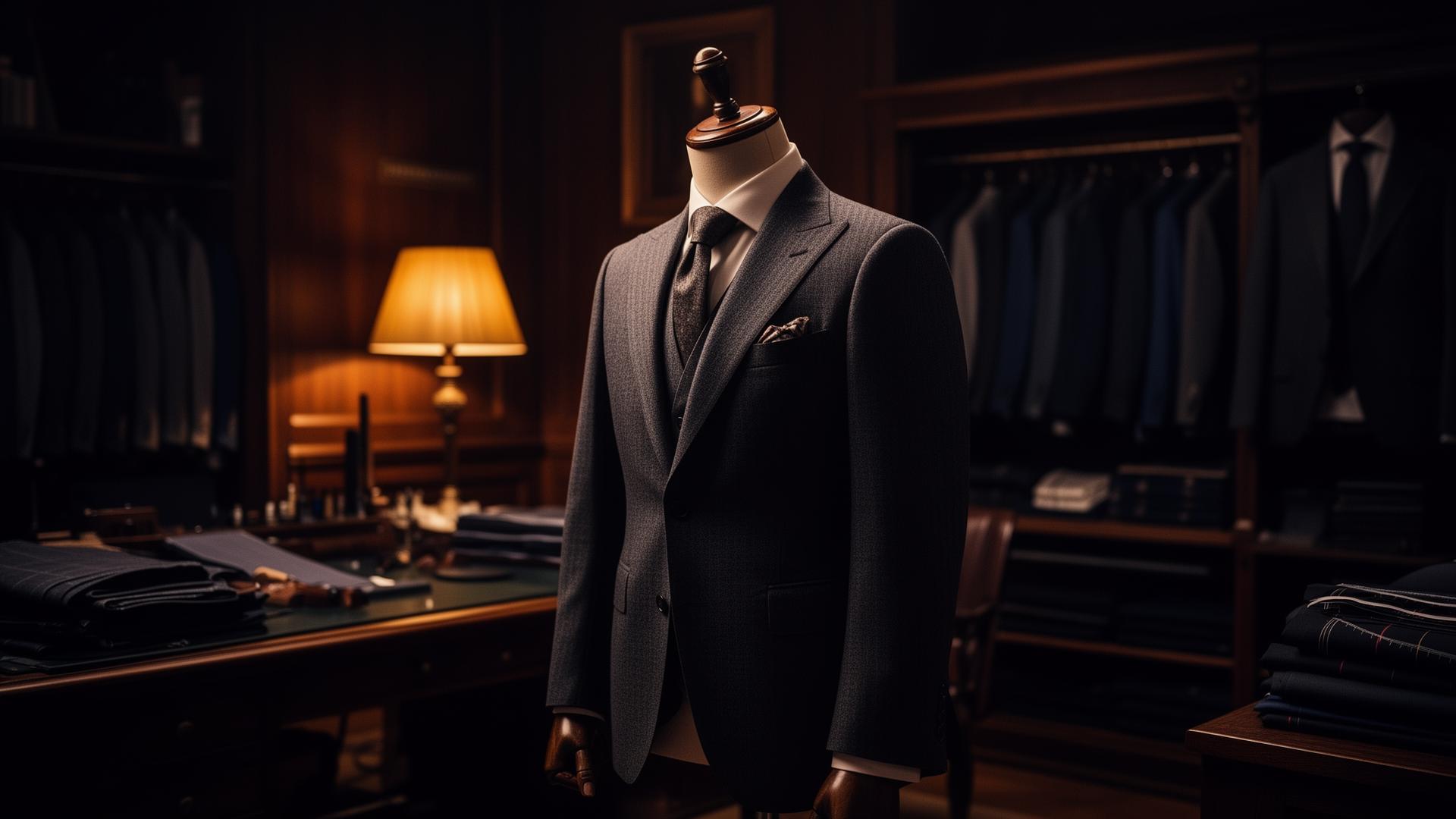 Custom tailored suit in atelier