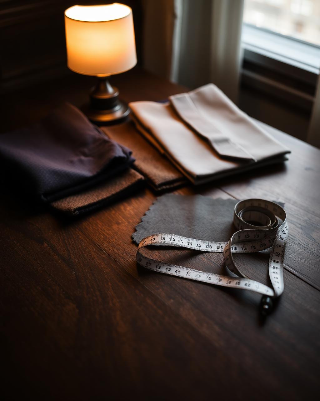Fabric swatches and tape measure